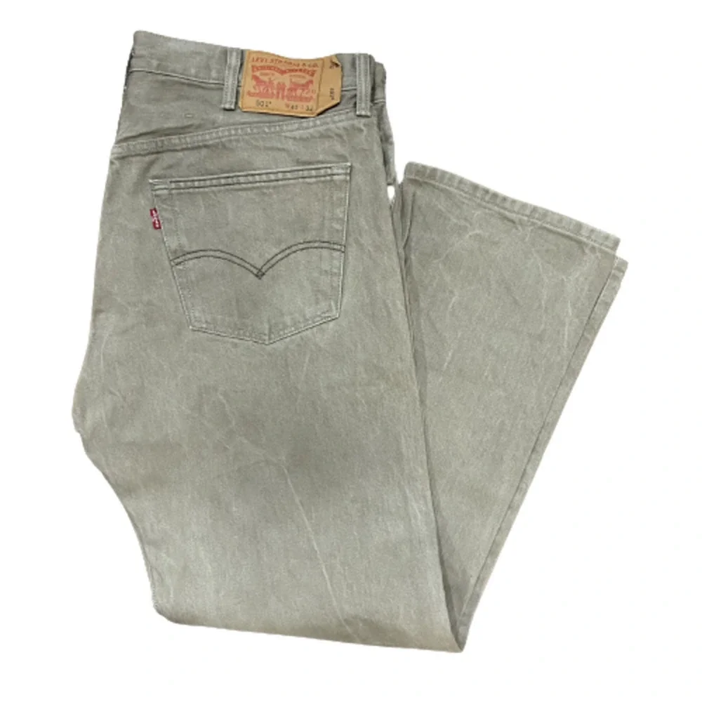 Levi's 501 XX Shrink To Fit Classic Straight Leg Khaki Tan Denim Jeans 40 x 32